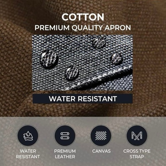 NWT “Christopher” Chef Apron Water drop Resistant Canvas Cross Back Adjustable - Picture 7 of 10